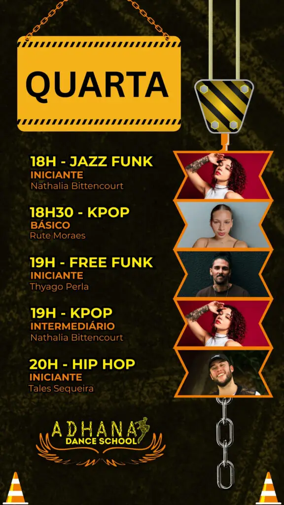 Grade de horários de quarta-feira